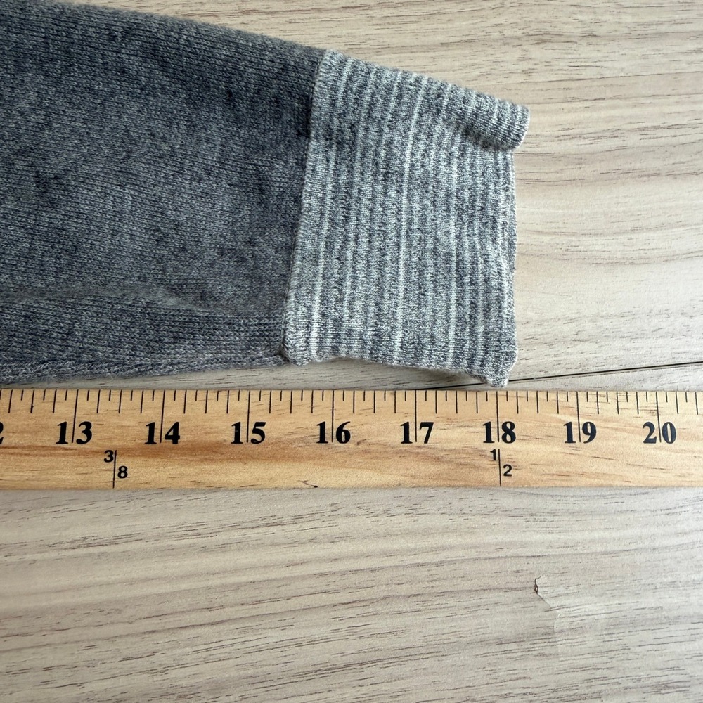 J.Crew Cotton Henley Hoodie Sweater Gray Medium - Picture 7 of 8